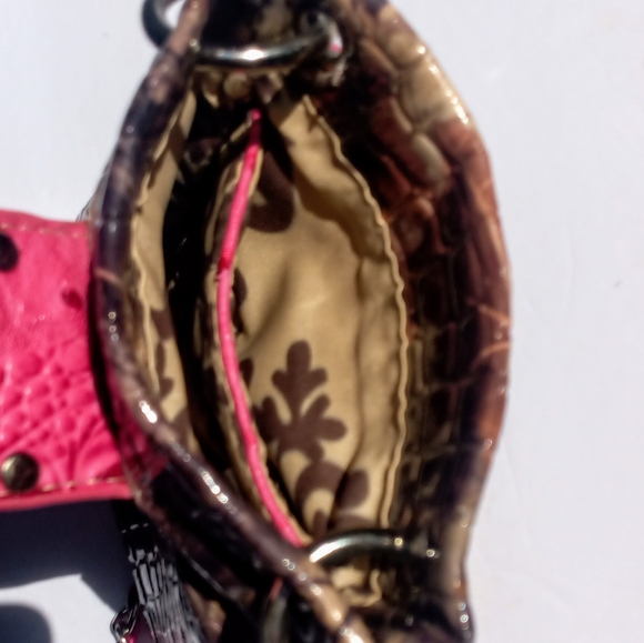 CROSSBODY PURSE CAMO PINK EMBELLISHED/ CROSS RELIGIOUS, WOMENS - Picture 7 of 7